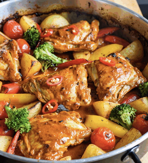 Moroccan-Inspired Chicken Rice Bake